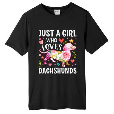 MotherS Day Just A Girl Who Loves Dachshunds Tall Fusion ChromaSoft Performance T-Shirt