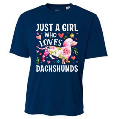 MotherS Day Just A Girl Who Loves Dachshunds Cooling Performance Crew T-Shirt