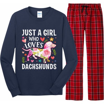 MotherS Day Just A Girl Who Loves Dachshunds Long Sleeve Pajama Set