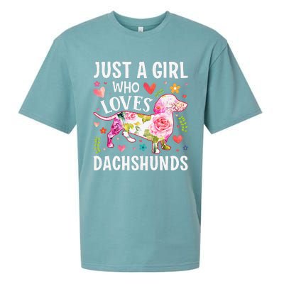 MotherS Day Just A Girl Who Loves Dachshunds Sueded Cloud Jersey T-Shirt