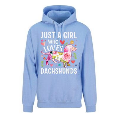 MotherS Day Just A Girl Who Loves Dachshunds Unisex Surf Hoodie