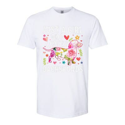 MotherS Day Just A Girl Who Loves Dachshunds Softstyle CVC T-Shirt