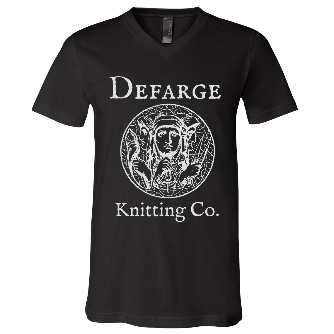 Madame Defarge Knitting School Charles Dickens V-Neck T-Shirt