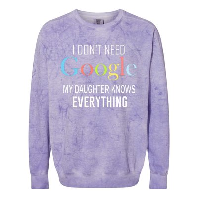 My Daughter Knows Everything Colorblast Crewneck Sweatshirt