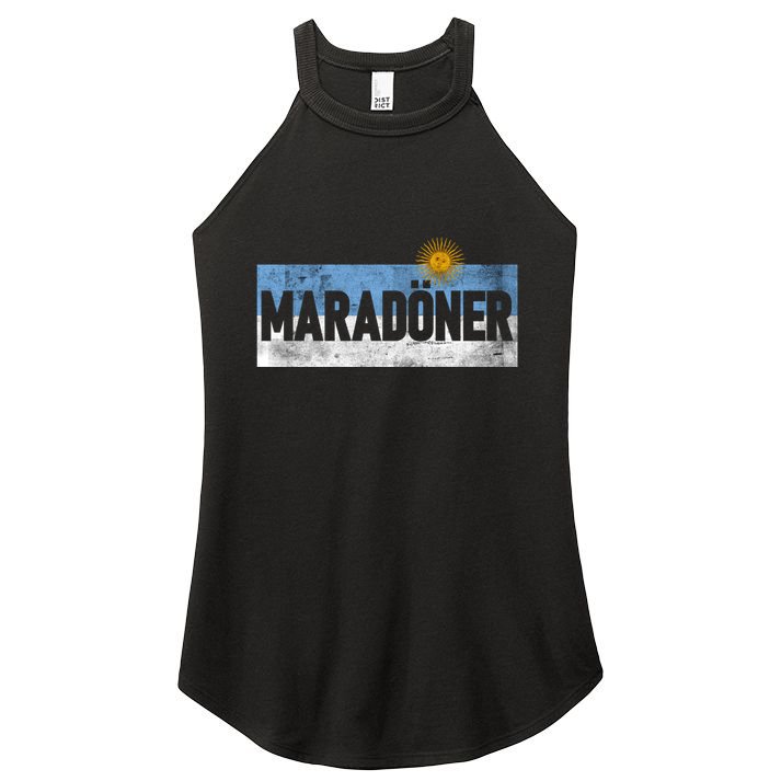 MaradöNer Doner Kebab Argentina Vintage Funny Gift Women's Perfect Tri Rocker Tank