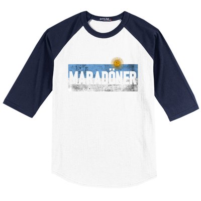 MaradöNer Doner Kebab Argentina Vintage Funny Gift Baseball Sleeve Shirt