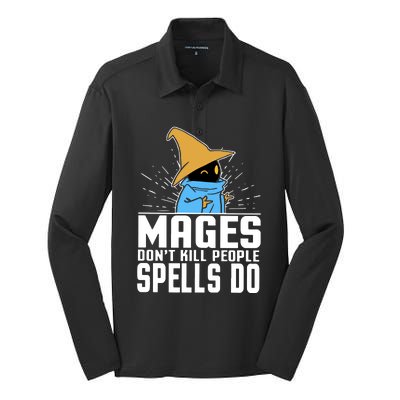 Mages Don't Kill People Spells Do Halloween Silk Touch Performance Long Sleeve Polo