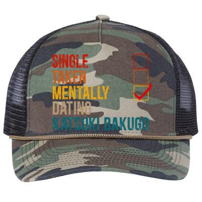 Mentally Dating Katsuki Bakugo Not Single Not Taken Retro Rope Trucker Hat Cap