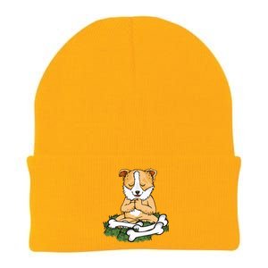 Meditating Dog Lover Yoga Corgi Dog Meditation Great Gift Knit Cap Winter Beanie