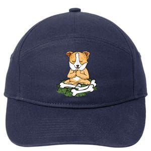 Meditating Dog Lover Yoga Corgi Dog Meditation Great Gift 7-Panel Snapback Hat