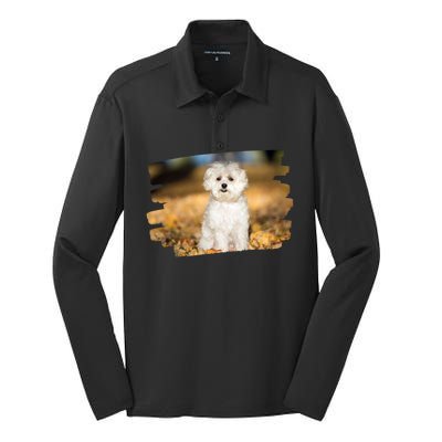 Maltese Dog Lover Gift Silk Touch Performance Long Sleeve Polo