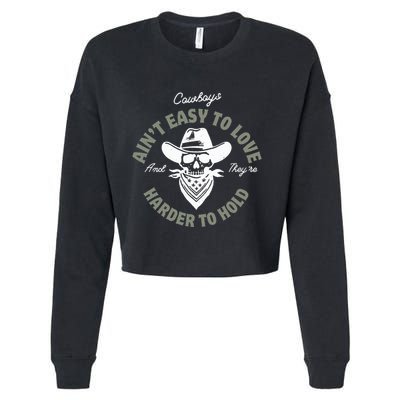 Mamas DonT Let Your Babies Grow Up To Be Cowboys Country Cropped Pullover Crew
