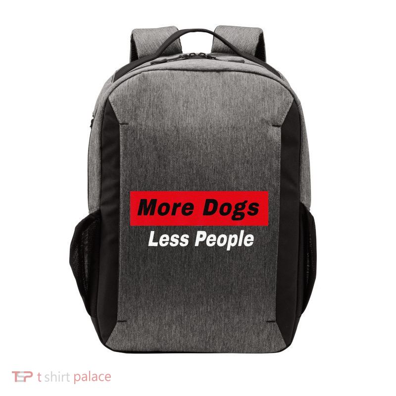More Dogs Less People Funny Dog Lover Humain Hater Humor Vector Backpack