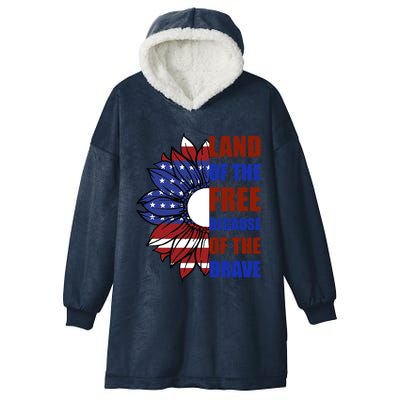 Memorial Day Land Of The Free Because Of The Brave Gift Hooded Wearable Blanket