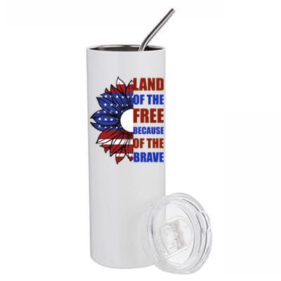 Memorial Day Land Of The Free Because Of The Brave Gift Stainless Steel Tumbler