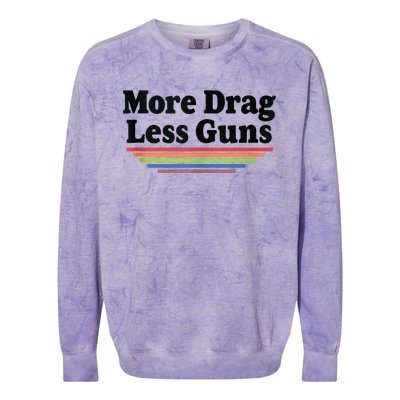 More Drag Less Guns LGBTQ Retro Drag Queen Support Colorblast Crewneck Sweatshirt