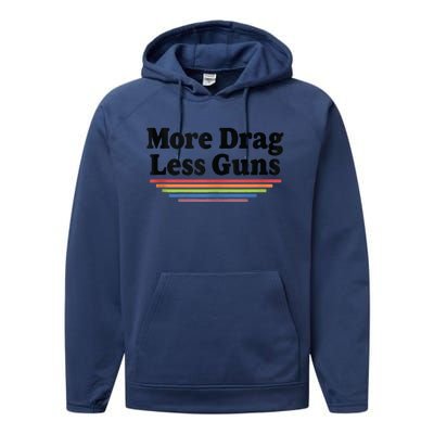 More Drag Less Guns LGBTQ Retro Drag Queen Support Performance Fleece Hoodie