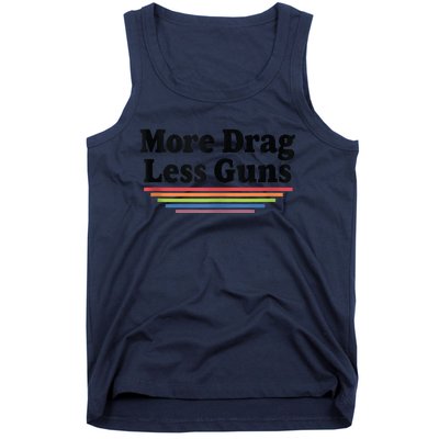 More Drag Less Guns LGBTQ Retro Drag Queen Support Tank Top