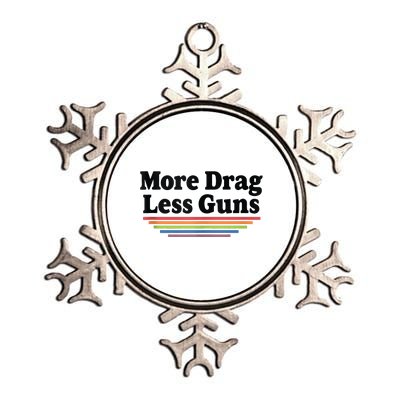 More Drag Less Guns LGBTQ Retro Drag Queen Support Metallic Star Ornament