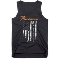 Mechanic Dad Like A Normal Dad Only Cooler USA Flag Tank Top