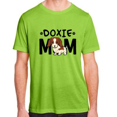 Mama Dog Lover Piebald Dachshund Mom Doxie Gift Adult ChromaSoft Performance T-Shirt