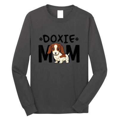 Mama Dog Lover Piebald Dachshund Mom Doxie Gift Long Sleeve Shirt