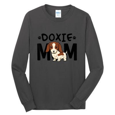 Mama Dog Lover Piebald Dachshund Mom Doxie Gift Tall Long Sleeve T-Shirt