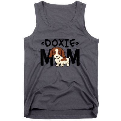 Mama Dog Lover Piebald Dachshund Mom Doxie Gift Tank Top