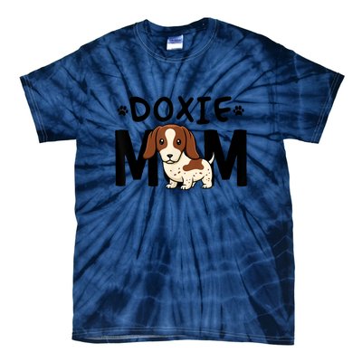 Mama Dog Lover Piebald Dachshund Mom Doxie Gift Tie-Dye T-Shirt