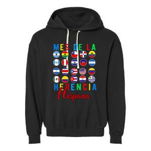 Mes de la Herencia Hispana National Latino Countries Flag Garment-Dyed Fleece Hoodie