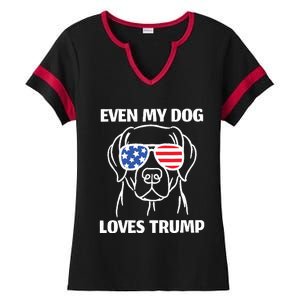 My Dog Loves Trump Ladies Halftime Notch Neck Tee