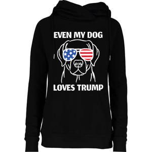 My Dog Loves Trump Womens Funnel Neck Pullover Hood