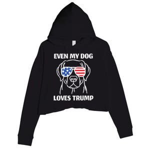 My Dog Loves Trump Crop Fleece Hoodie