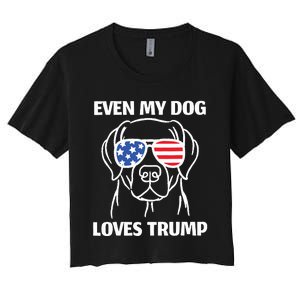 My Dog Loves Trump Women's Crop Top Tee