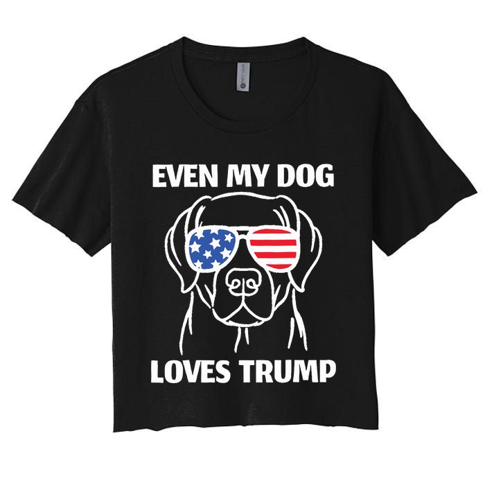 My Dog Loves Trump Women's Crop Top Tee