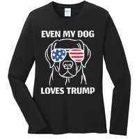 My Dog Loves Trump Ladies Long Sleeve Shirt