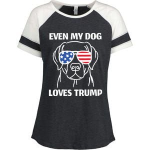 My Dog Loves Trump Enza Ladies Jersey Colorblock Tee