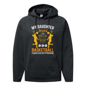 My Daughter Loves Basketball For Basketball Team Sport Bball Performance Fleece Hoodie