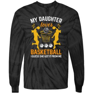 My Daughter Loves Basketball For Basketball Team Sport Bball Tie-Dye Long Sleeve Shirt