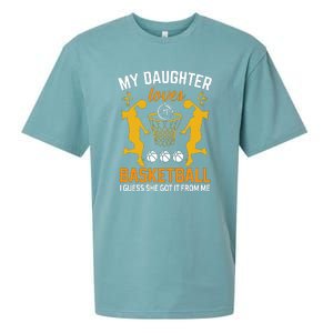 My Daughter Loves Basketball For Basketball Team Sport Bball Sueded Cloud Jersey T-Shirt