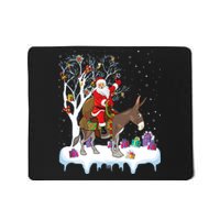 Mule Donkey Lover Xmas Gift Santa Riding Donkey Christmas Mousepad