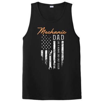 Mechanic Dad Like A Normal Dad Only Cooler USA Flag PosiCharge Competitor Tank