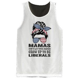 Mamas Don't Let Babies Grow Up To Be Liberals, USA Messy Bun Mesh Reversible Basketball Jersey Tank