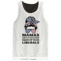 Mamas Don't Let Babies Grow Up To Be Liberals, USA Messy Bun Mesh Reversible Basketball Jersey Tank