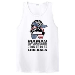 Mamas Don't Let Babies Grow Up To Be Liberals, USA Messy Bun PosiCharge Competitor Tank