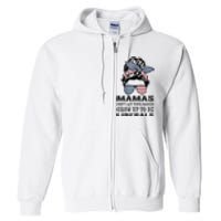 Mamas Don't Let Babies Grow Up To Be Liberals, USA Messy Bun Full Zip Hoodie