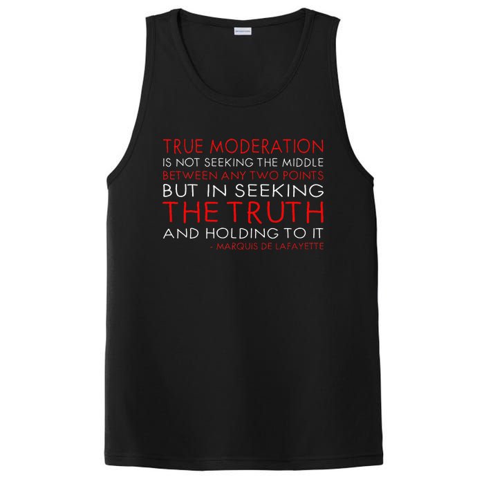 Marquis de Lafayette quote, moderation is holding to truth  PosiCharge Competitor Tank