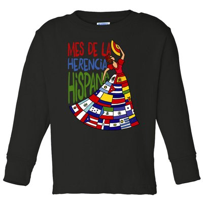 Mes De La Herencia Hispana Hispanic Heritage Month Toddler Long Sleeve Shirt