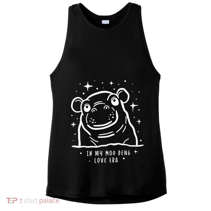 Moo Deng Love Era Minimalist Ladies PosiCharge Tri-Blend Wicking Tank