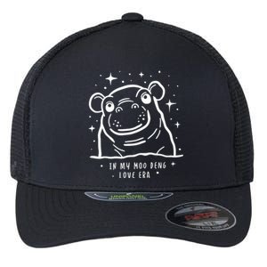 Moo Deng Love Era Minimalist Flexfit Unipanel Trucker Cap